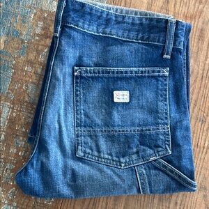 AG Adriano Goldschmied Blue Ankle Cropped Carpenter Jeans